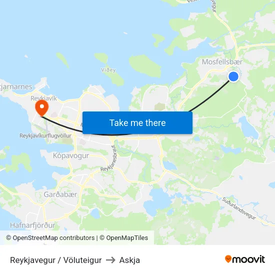 Reykjavegur / Völuteigur to Askja map