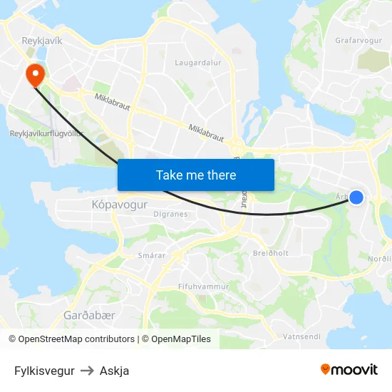 Fylkisvegur to Askja map