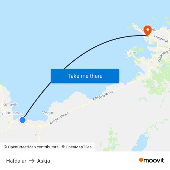 Hafdalur to Askja map