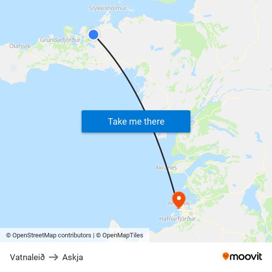 Vatnaleið to Askja map