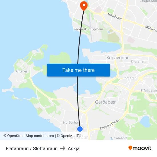 Flatahraun / Sléttahraun to Askja map