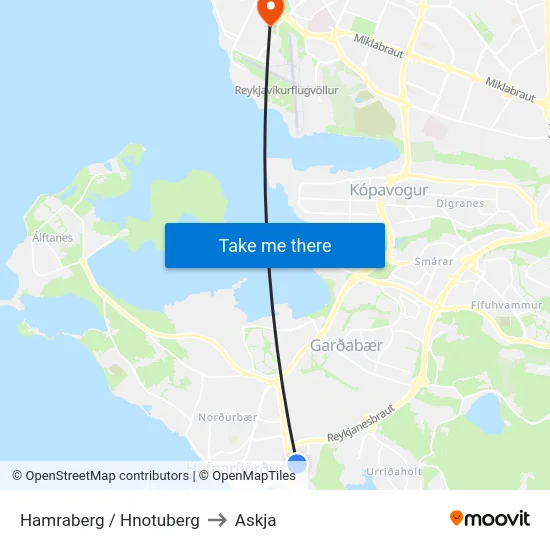 Hamraberg / Hnotuberg to Askja map
