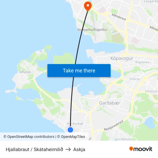 Hjallabraut / Skátaheimilið to Askja map