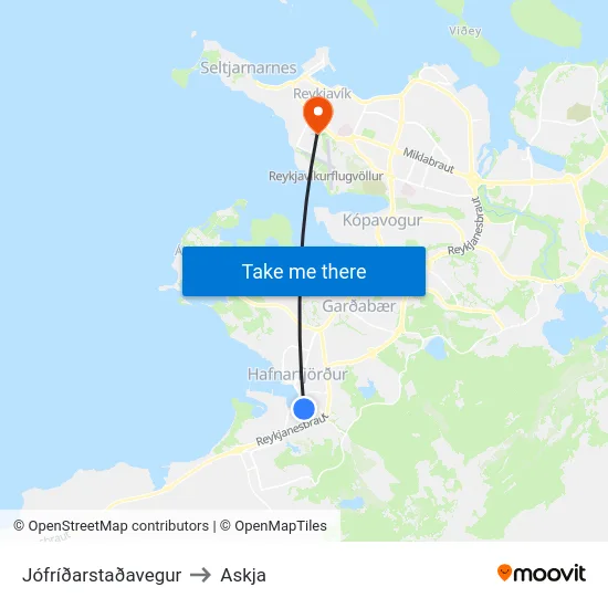 Jófríðarstaðavegur to Askja map