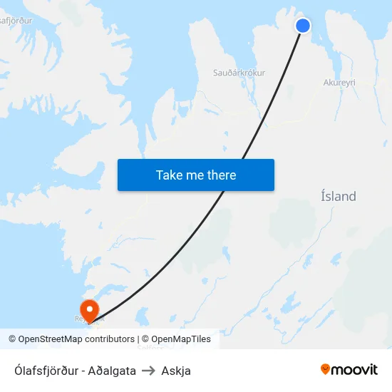 Ólafsfjörður - Aðalgata to Askja map