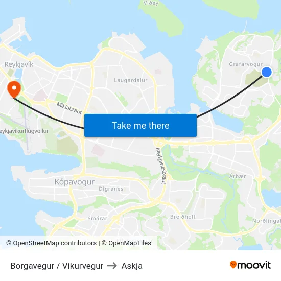 Borgavegur / Víkurvegur to Askja map