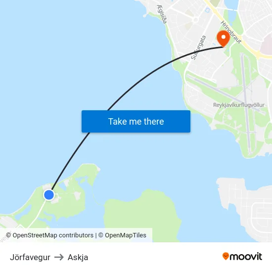 Jörfavegur to Askja map