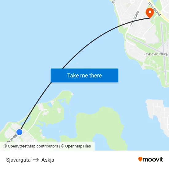 Sjávargata to Askja map