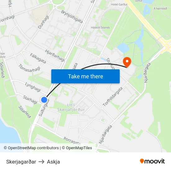 Skerjagarðar to Askja map