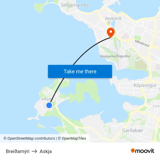 Breiðamýri to Askja map
