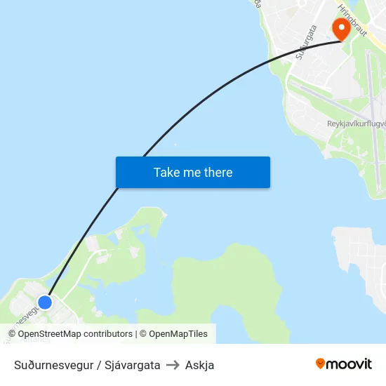 Suðurnesvegur / Sjávargata to Askja map