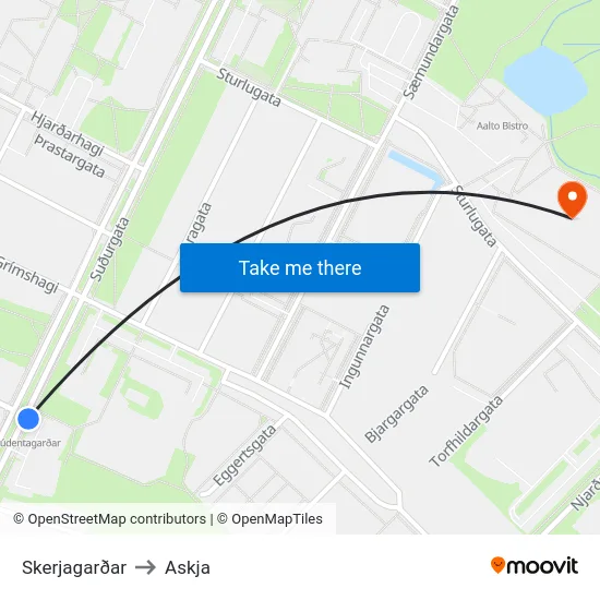 Skerjagarðar to Askja map