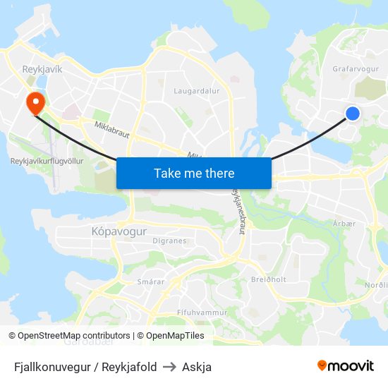 Fjallkonuvegur / Reykjafold to Askja map