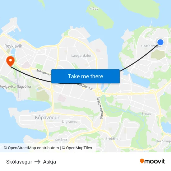 Skólavegur to Askja map
