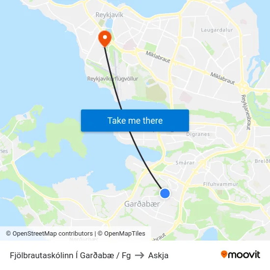 Fjölbrautaskólinn Í Garðabæ / Fg to Askja map
