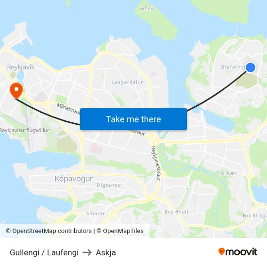 Gullengi / Laufengi to Askja map