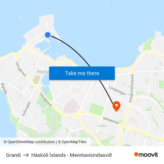 Grandi to Háskóli Íslands - Menntavísindasvið map
