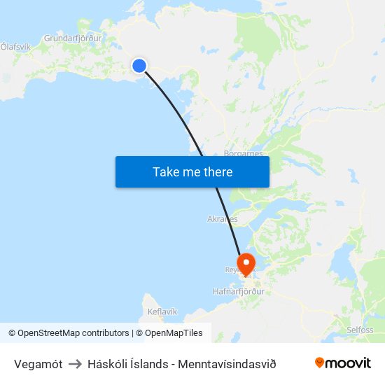 Vegamót to Háskóli Íslands - Menntavísindasvið map