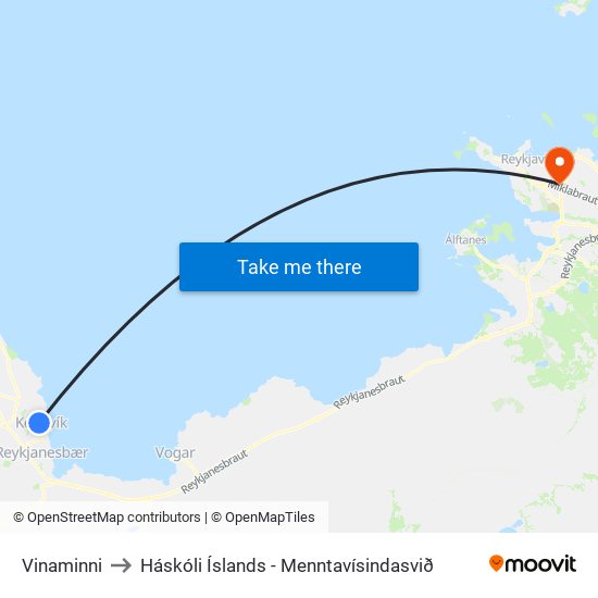 Vinaminni to Háskóli Íslands - Menntavísindasvið map
