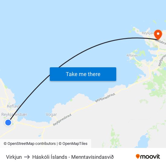 Virkjun to Háskóli Íslands - Menntavísindasvið map