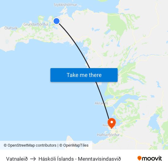 Vatnaleið to Háskóli Íslands - Menntavísindasvið map