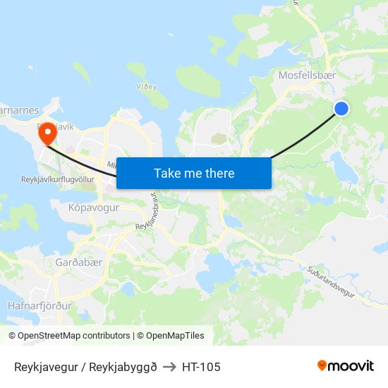 Reykjavegur / Reykjabyggð to HT-105 map
