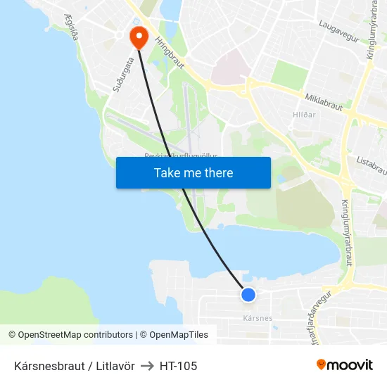 Kársnesbraut / Litlavör to HT-105 map
