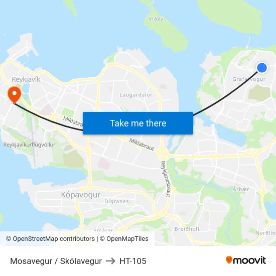 Mosavegur / Skólavegur to HT-105 map