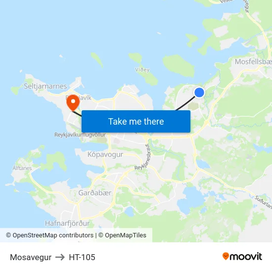 Mosavegur to HT-105 map