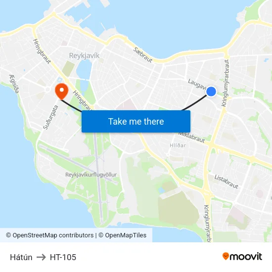 Hátún to HT-105 map