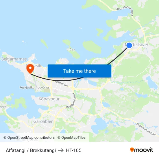Álfatangi / Brekkutangi to HT-105 map