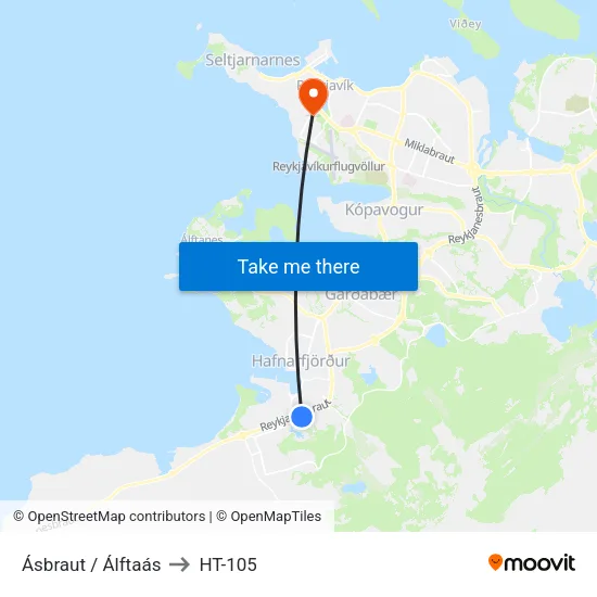 Ásbraut / Álftaás to HT-105 map
