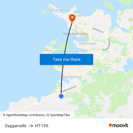 Daggarvellir to HT-105 map
