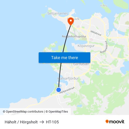 Háholt / Hörgsholt to HT-105 map