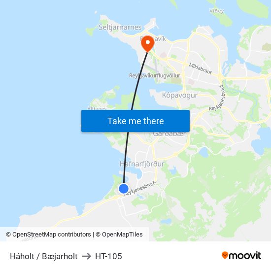 Háholt / Bæjarholt to HT-105 map
