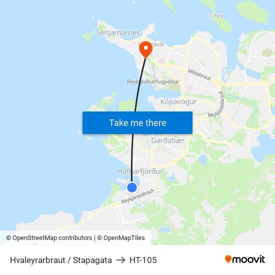 Hvaleyrarbraut / Stapagata to HT-105 map