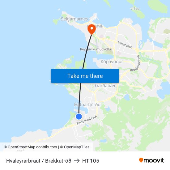 Hvaleyrarbraut / Brekkutröð to HT-105 map