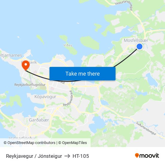 Reykjavegur / Jónsteigur to HT-105 map