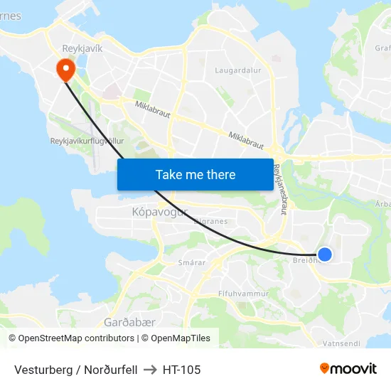 Vesturberg / Norðurfell to HT-105 map