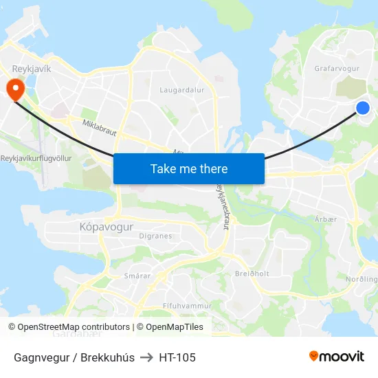 Gagnvegur / Brekkuhús to HT-105 map