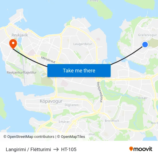 Langirimi / Flétturimi to HT-105 map