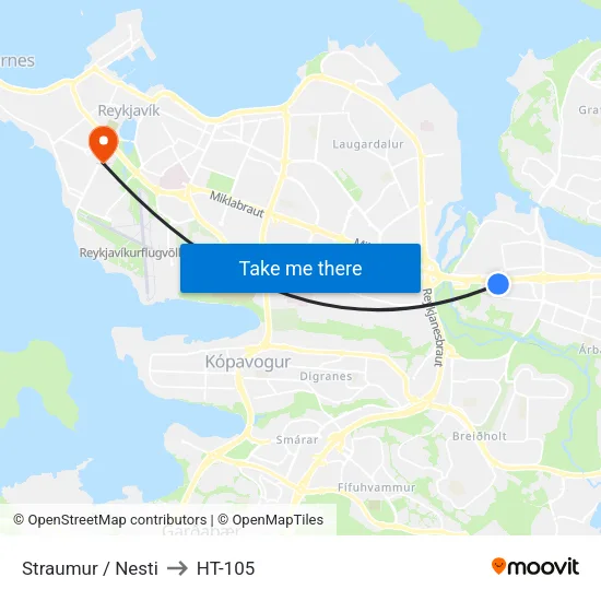Straumur / Nesti to HT-105 map