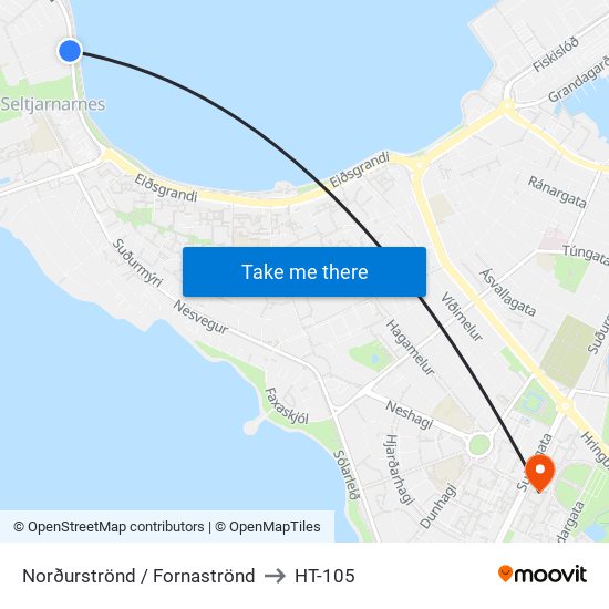 Norðurströnd / Fornaströnd to HT-105 map