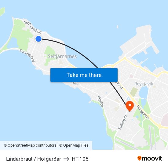 Lindarbraut / Hofgarðar to HT-105 map