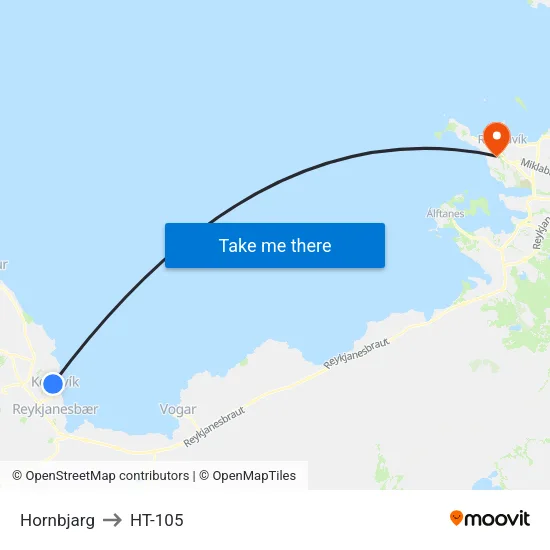 Hornbjarg to HT-105 map