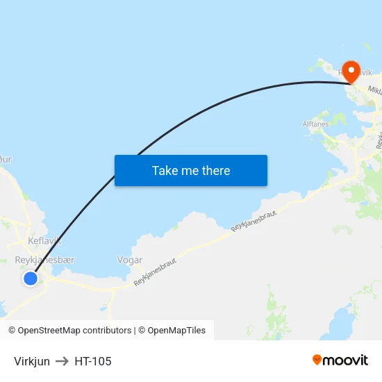 Virkjun to HT-105 map