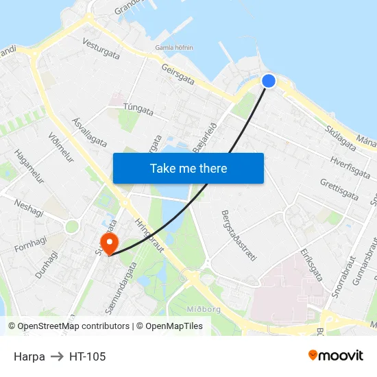 Harpa to HT-105 map