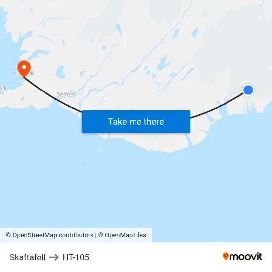 Skaftafell to HT-105 map