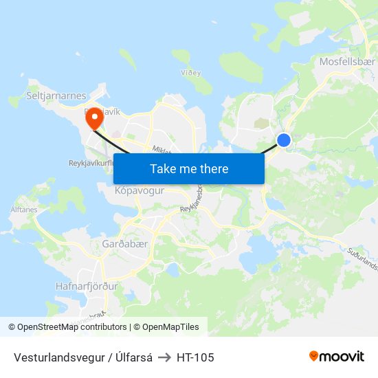 Vesturlandsvegur / Úlfarsá to HT-105 map