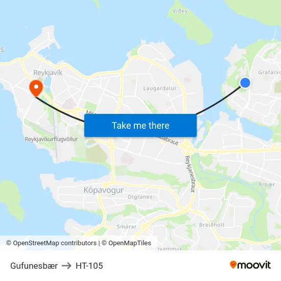 Gufunesbær to HT-105 map